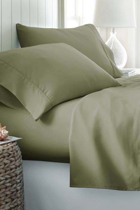 Home Spun Full Hotel Collection Premium Ultra Soft 4-Piece Bed Sheet Set - Sage