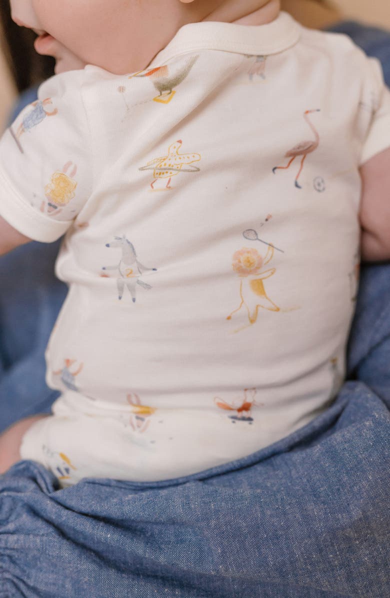 Pehr Jungle Gym Print Wrap Organic Cotton Bodysuit, Alternate, color, Jungle Gym