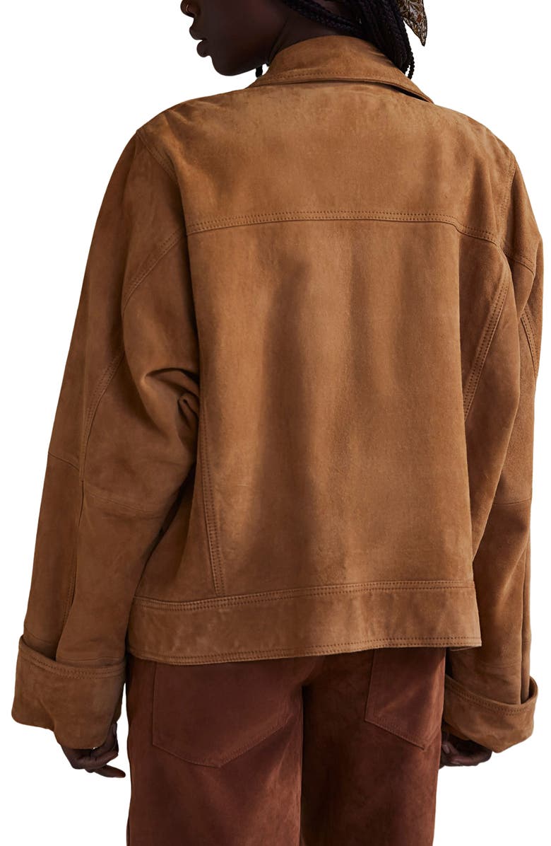 Free People Suzy Suede Chore Jacket, Alternate, color, Classic Camel