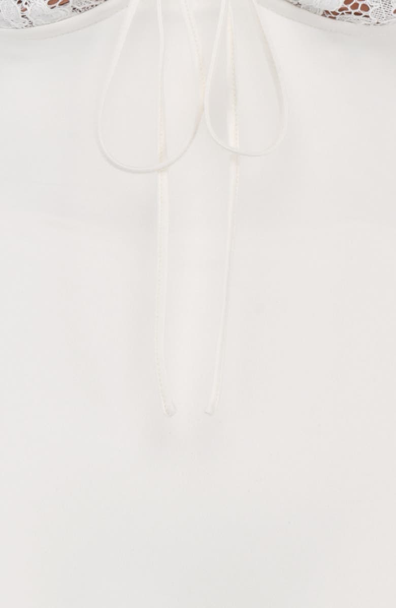 HOUSE OF CB Adriana Lace Inset Satin Minidress, Alternate, color, Ivory