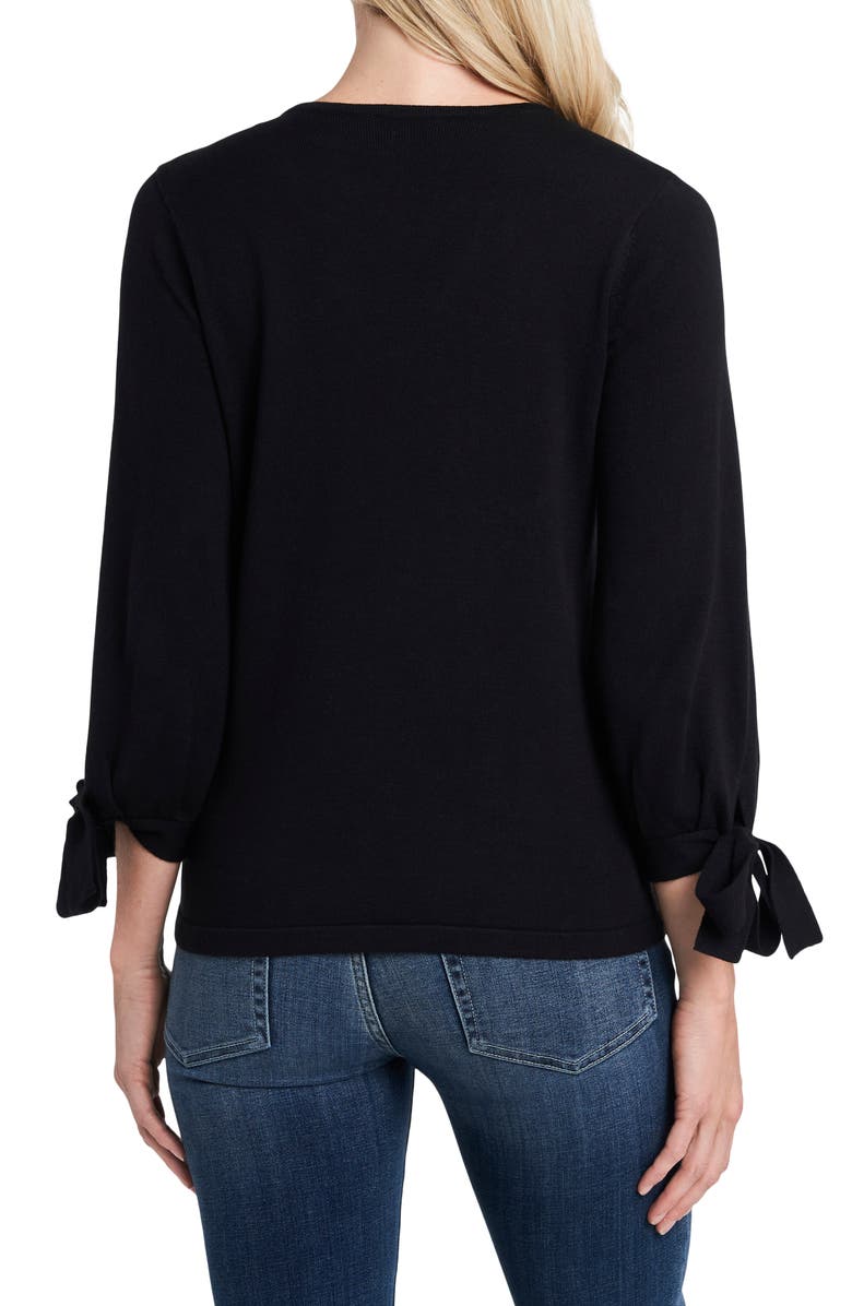 CeCe Tie Sleeve Cotton Blend Sweater, Alternate, color, 
