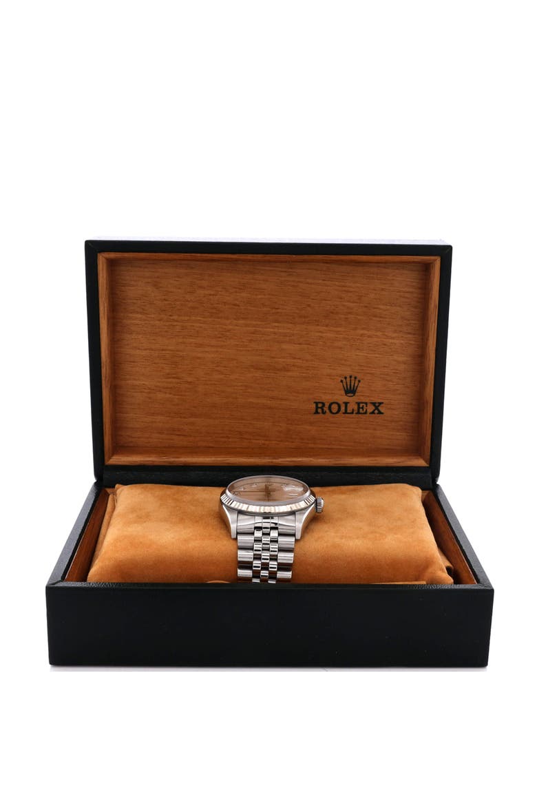 Oyster Perpetual Datejust Automatic Watch Stainless Steel and White Gold with Diamond Markers 36, Alternate, color, Metallic Silver