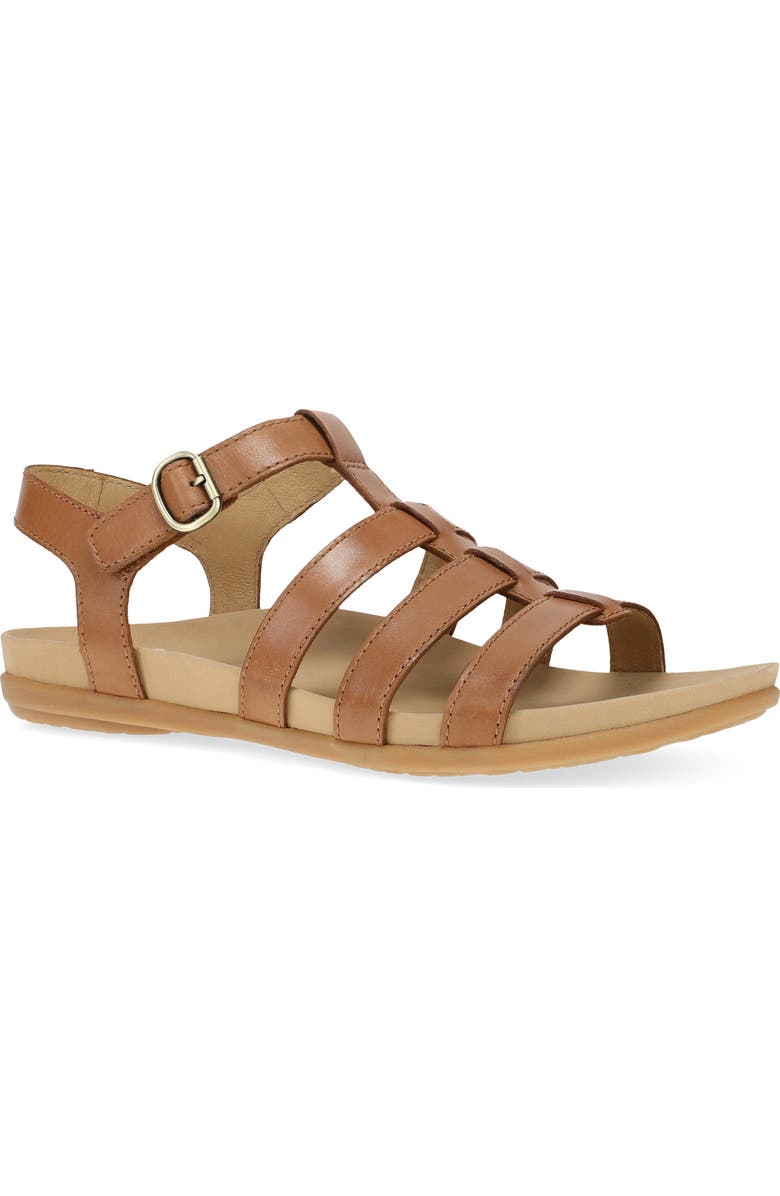 Dansko Janice Ankle Strap Sandal, Main, color, Tan Calf