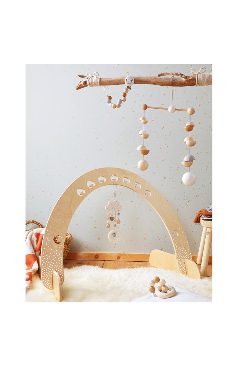 HABA Dangling Figure Dots - Natural Wooden Cloud with Dangling Wooden Grasping Ring, Alternate, color, 