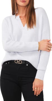 Vince Camuto Drop Shoulder V-Neck Sweater