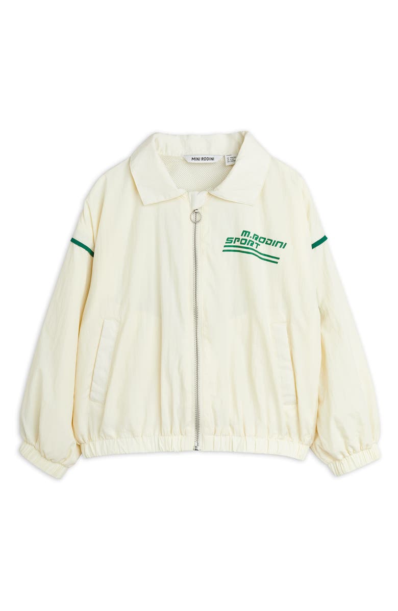 Mini Rodini Kids' Weight Lifting Recycled Nylon Coach's Jacket, Main, color,