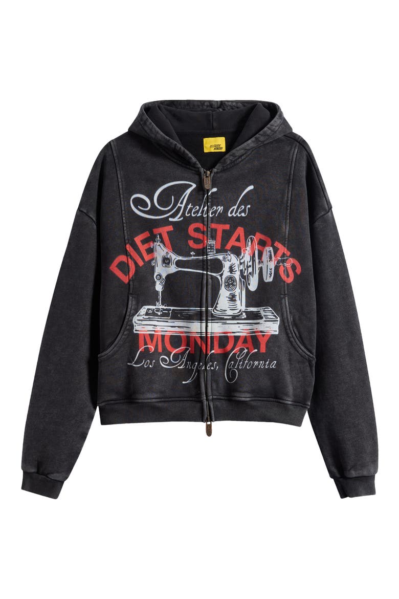 Atelier Graphic Zip Hoodie, Alternate, color, VINTAGE BLACK