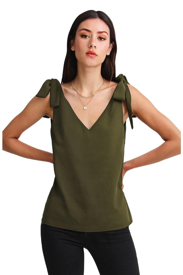 Feel For You V-Neck Top, Alternate, color, Military