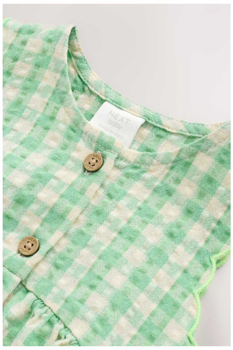 Kids' Sleeveless Gingham Dress, Alternate, color, GREEN