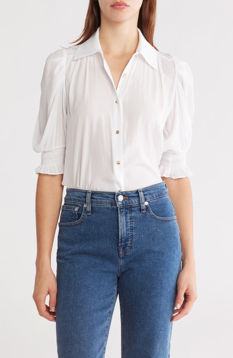 Ramy Brook Kaylor Puff Sleeve Button-Up Shirt, Main, color,