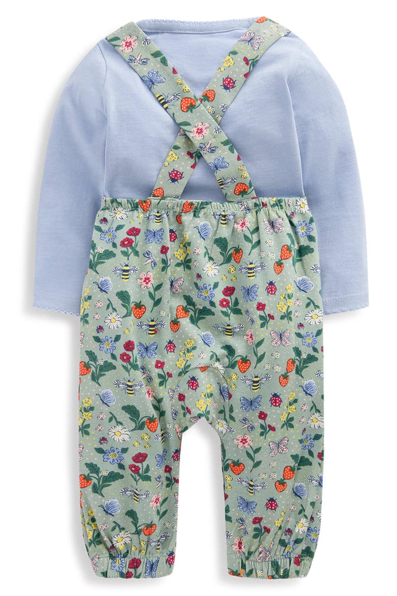 Kids' 2-Piece Jersey Dungaree Set, Alternate, color, GREEN BEE GARDEN