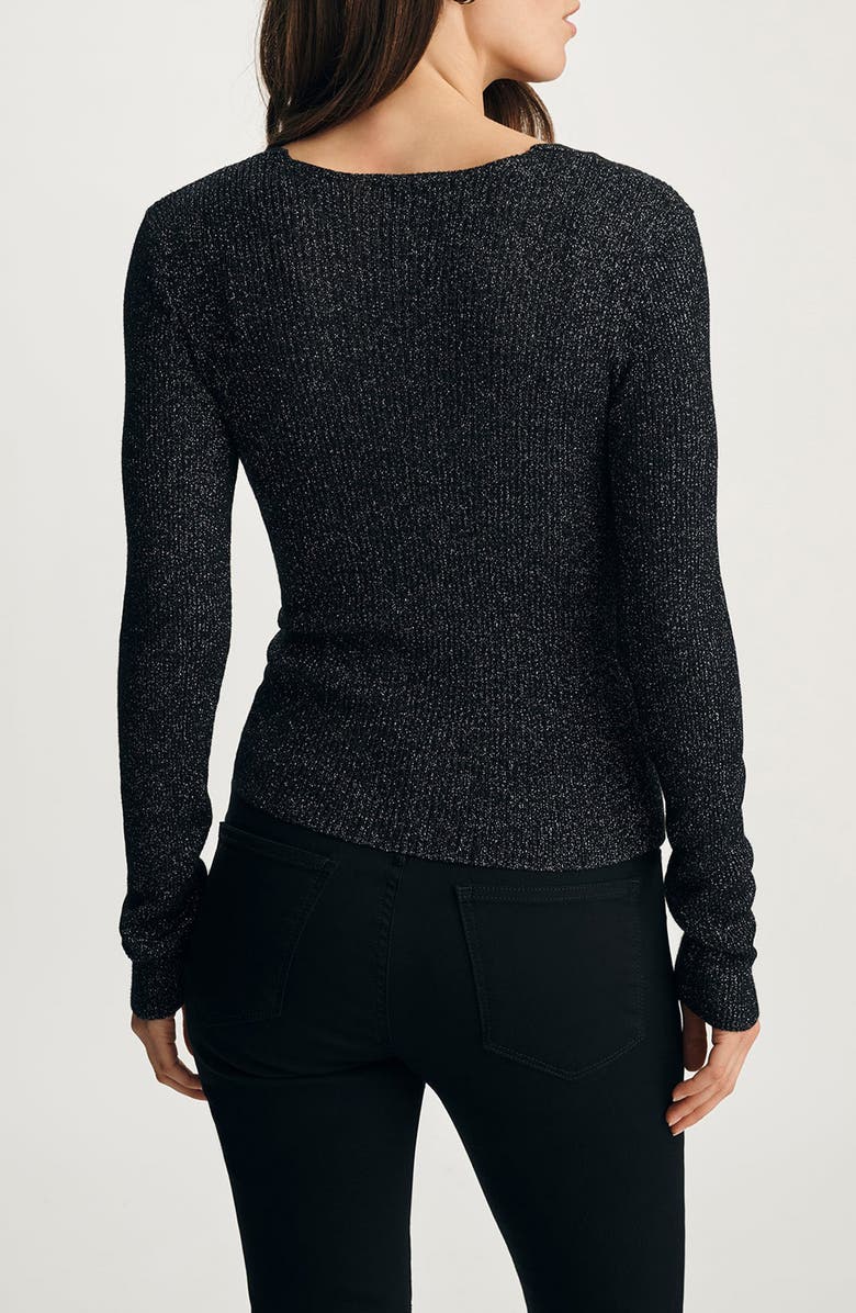 Mavi Jeans Metallic Faux Wrap Sweater, Alternate, color, 