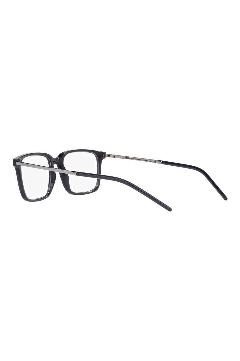 55mm Rectangular Optical Glasses, Alternate, color, ROSE GOLD BLK
