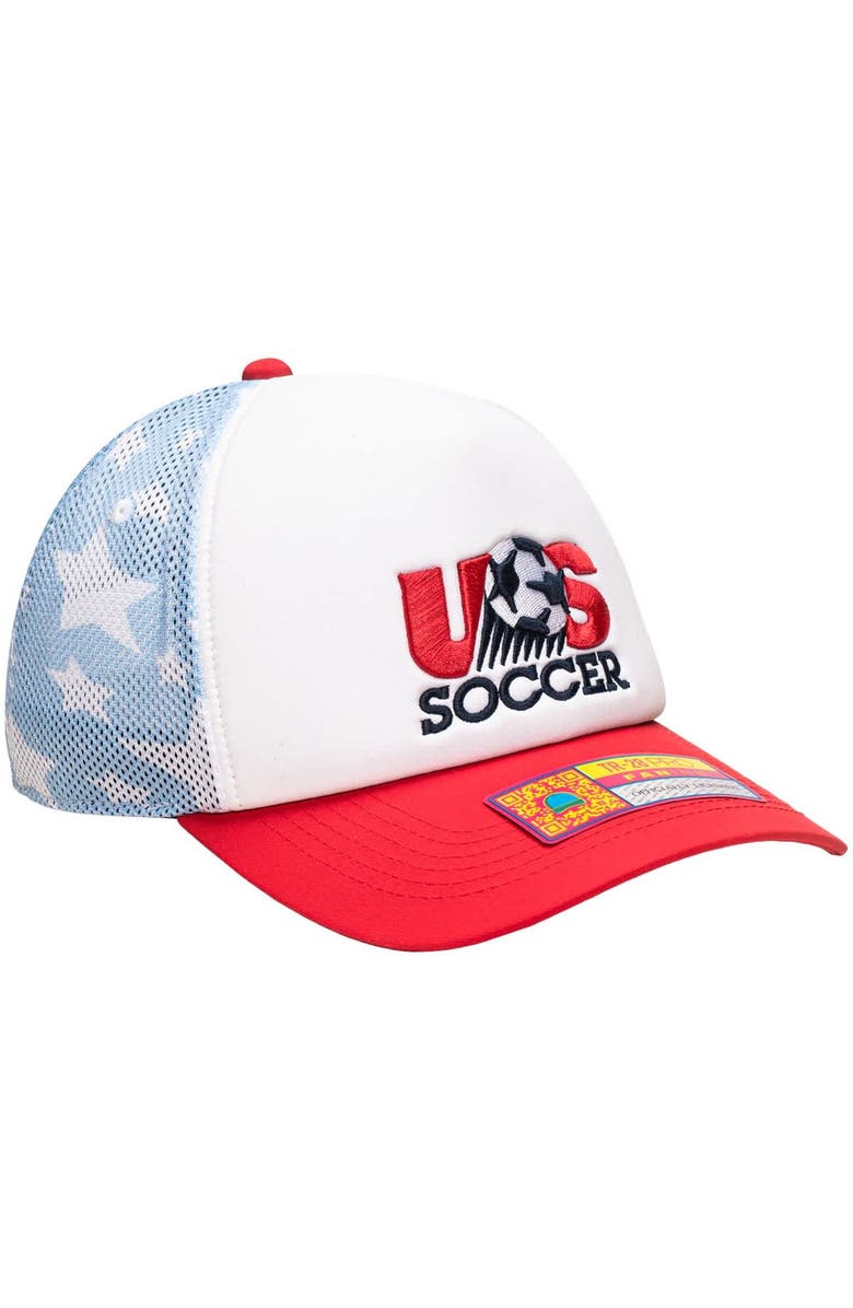 FAN INK Unisex White USMNT Making History Adjustable Trucker Hat, Alternate, color, White