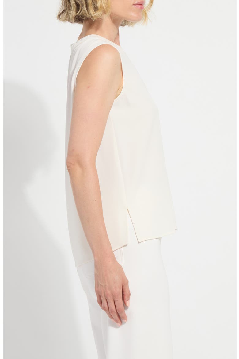 Kavita Contrast Stitch Sleeveless Top, Alternate, color, CHALK