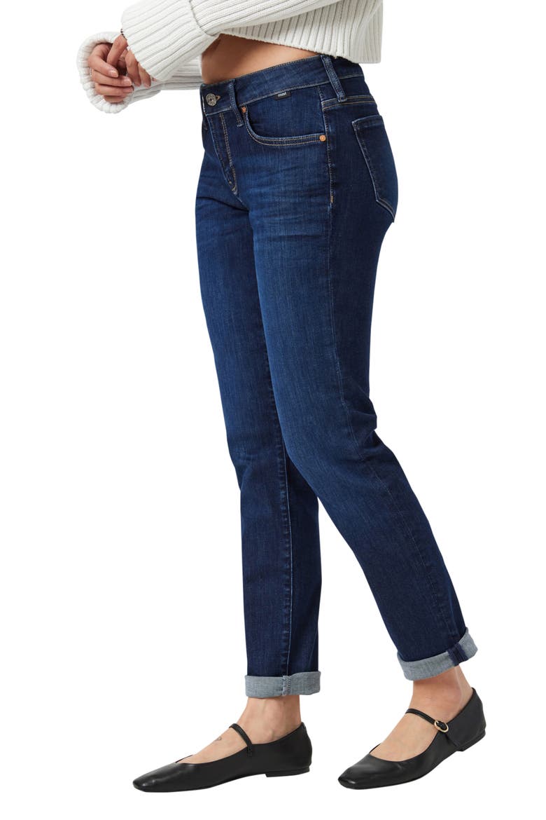 Emma Mid Rise Slim Boyfriend Jeans, Alternate, color, DEEP FLEX BLUE
