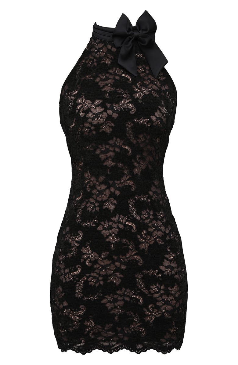 HOUSE OF CB Natalya Lace Halter Body-Con Minidress, Alternate, color, Black