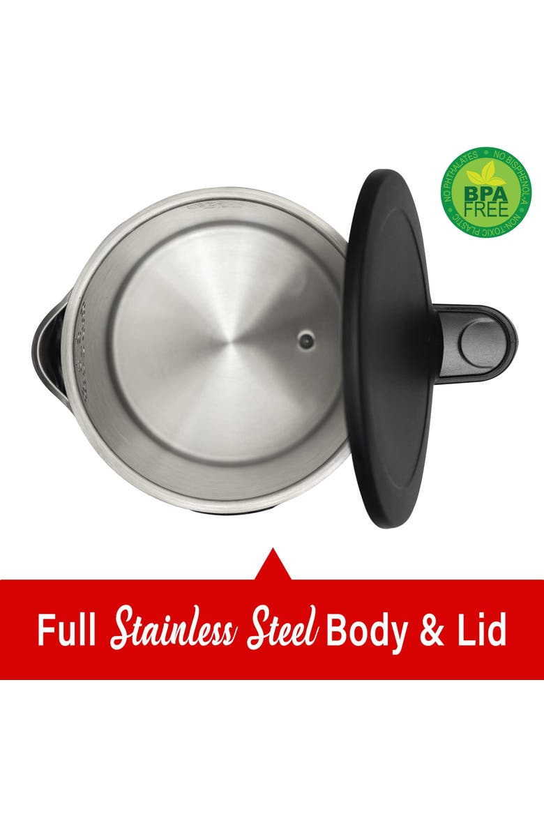 1.7L 1100W Cordless Digital Electric Kettle, Alternate, color, Black