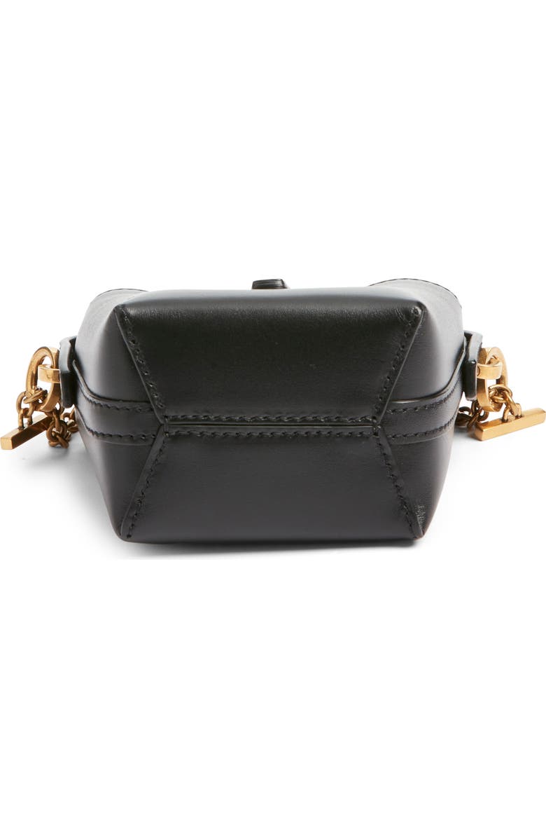 Saint Laurent Mini Cassandre Leather Bucket Bag, Alternate, color, Noir