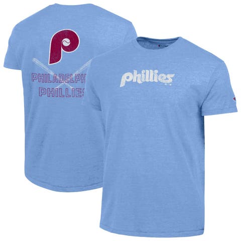 Men's Champion  Light Blue Philadelphia Phillies Tri-Blend T-Shirt