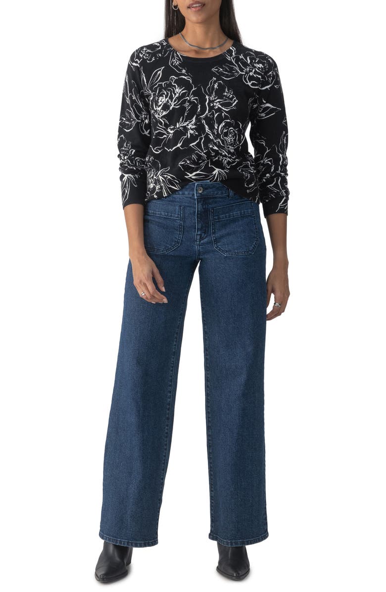 Sanctuary All Day Long Sweater, Alternate, color, Rose Stencil