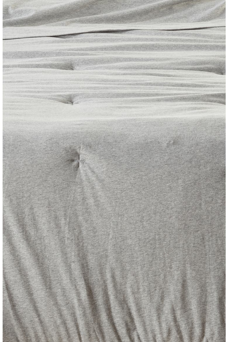Solid Cotton Jersey Comforter & Sheet Set, Alternate, color, GREY HEATHER