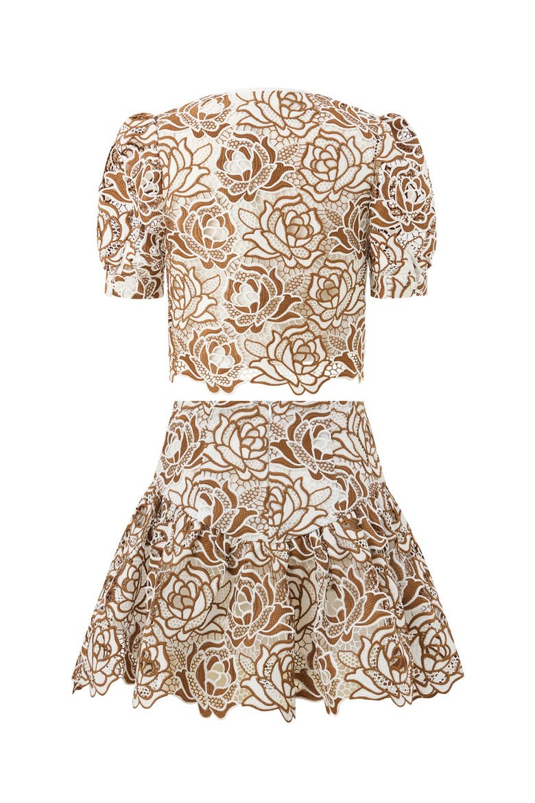 Kimberly Embroidered Jacket, Alternate, color, Ivory/Tan
