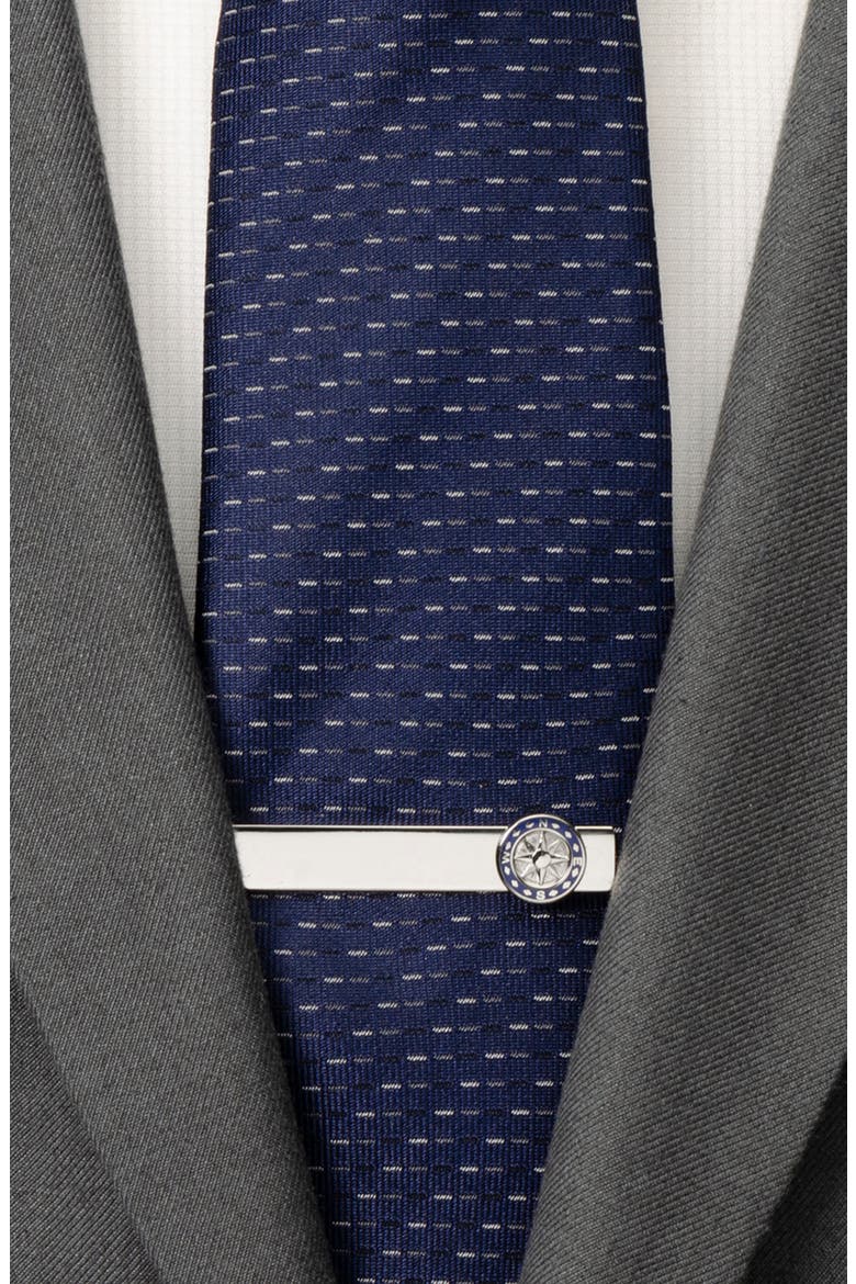 Compass Tie Bar, Alternate, color, SILVER