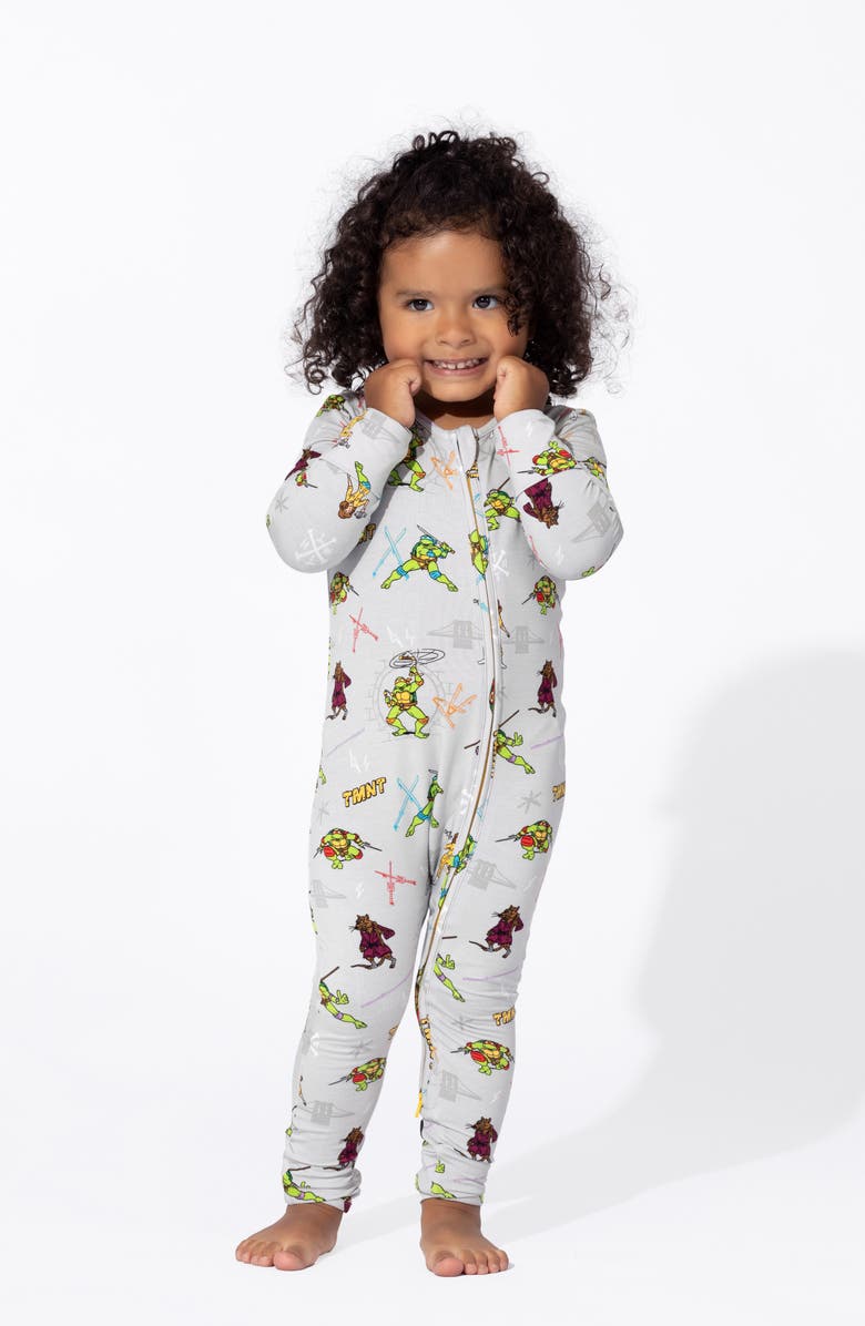 Bellabu Bear Kids' x Teenage Mutant Ninja Turtles Fitted Convertible Footie Pajamas, Alternate, color, 