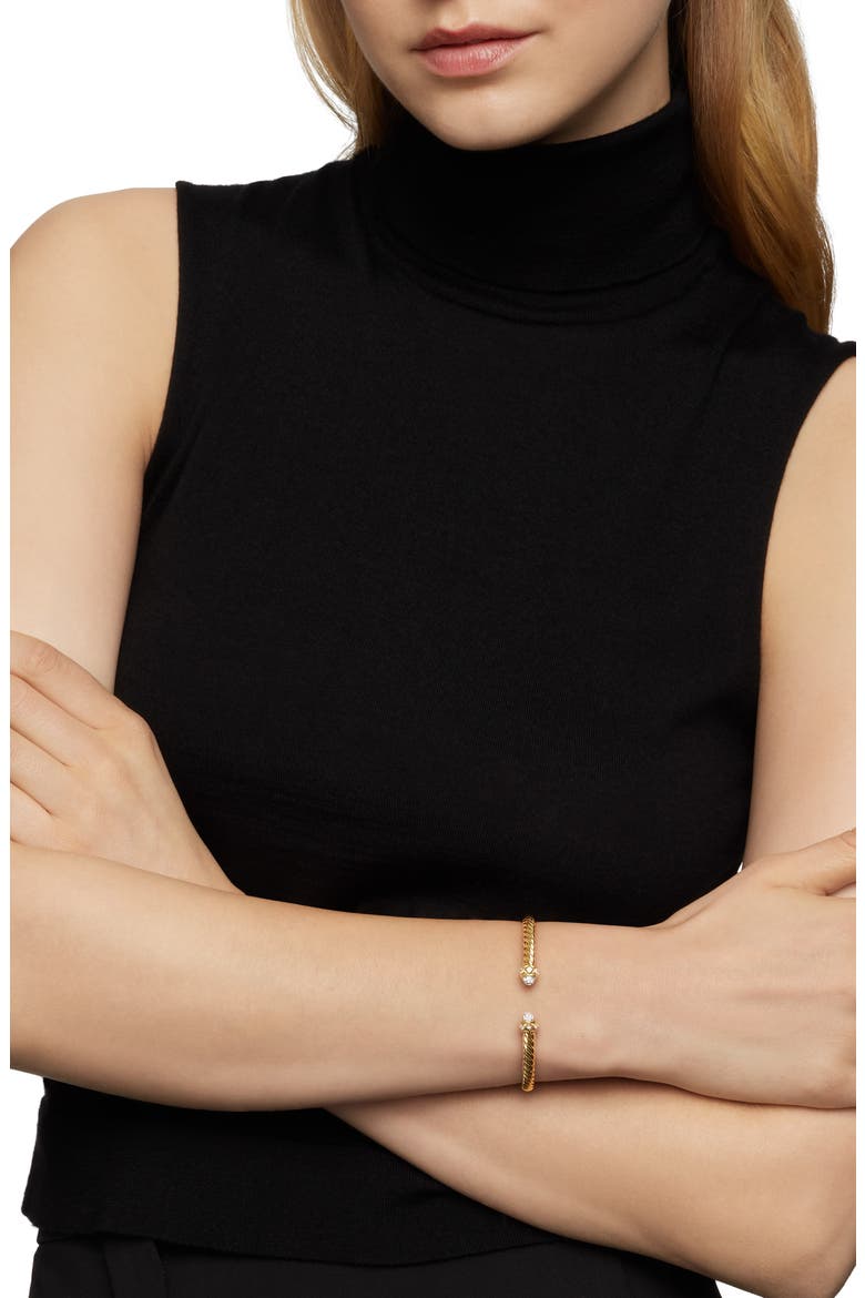 Renaissance® Oval Cablespira Bracelet in 18K Yellow Gold with Diamonds, 4.5mm, Alternate, color, 18K YELLOW GOLD