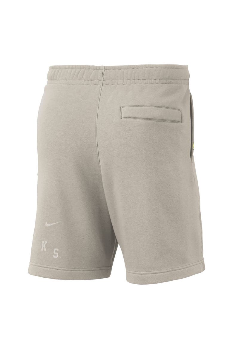 Men's Nike Cream Oregon Ducks Fleece Shorts, Alternate, color, Natural