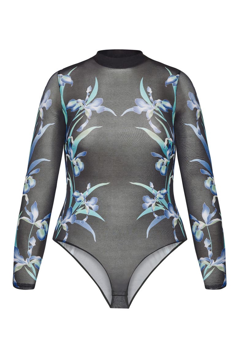 Winter Iris Mesh Bodysuit, Alternate, color, MIRRORED WINTER IRIS