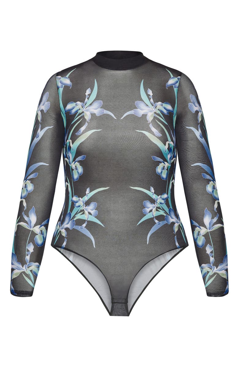 City Chic Winter Iris Mesh Bodysuit, Alternate, color, 