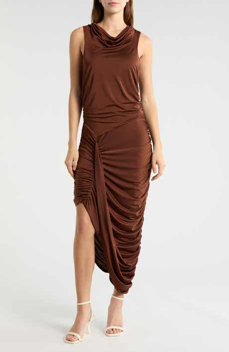 Avec Les Filles Ruched Jersey Dress