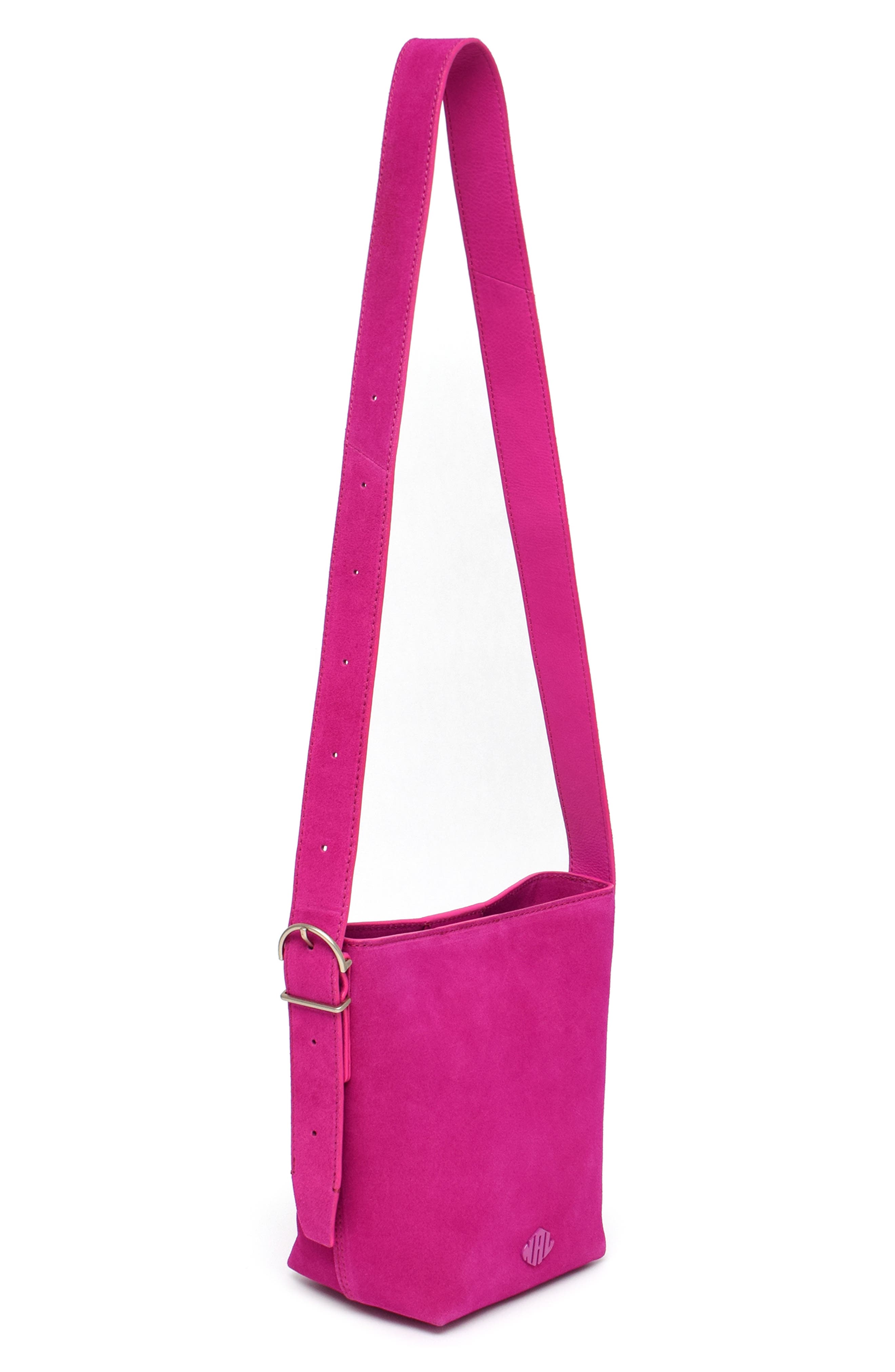 New Amsterdam Leatherworks Jayden Suede Bucket Bag, Alternate, color, Hot Fuchsia