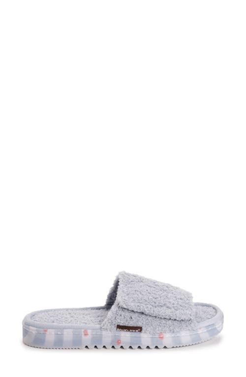 Muk Luks Acacia Faux Shearling Slipper In Light Blue