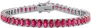 DELMAR Oval Cut Created Ruby Tennis Bracelet