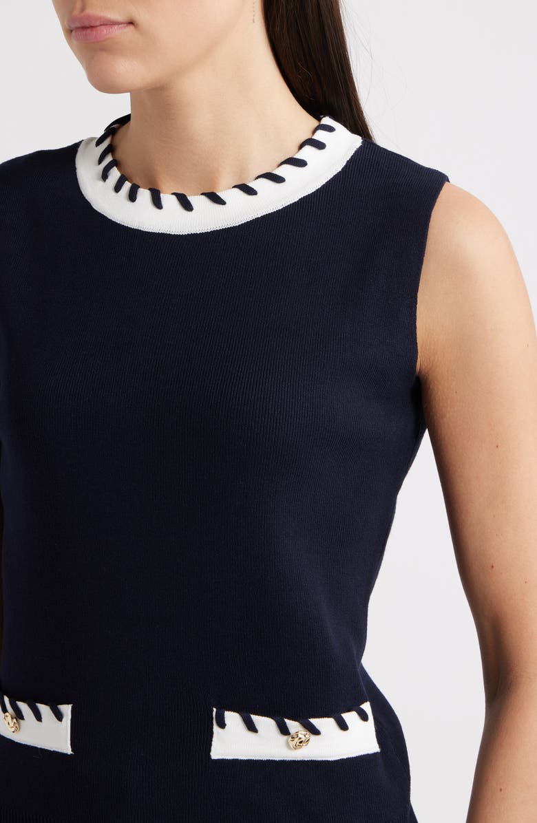 ZOE AND CLAIRE Whipstitched Sleeveless Sweater, Alternate, color, 