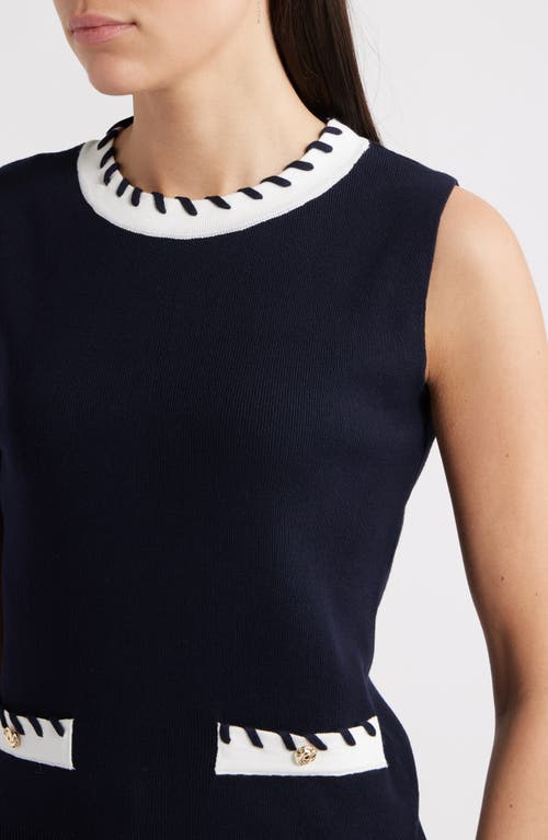 Zoe And Claire Whipstitched Sleeveless Sweater