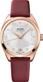MIDO Belluna Royal Lady Watch & Fabric Watchband Gift Set, 33mm