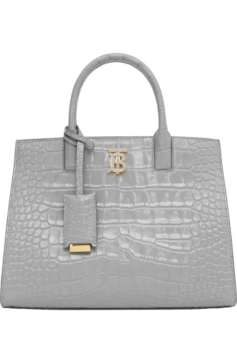 Burberry Medium TB Croc Embossed Leather Tote, Main, color,