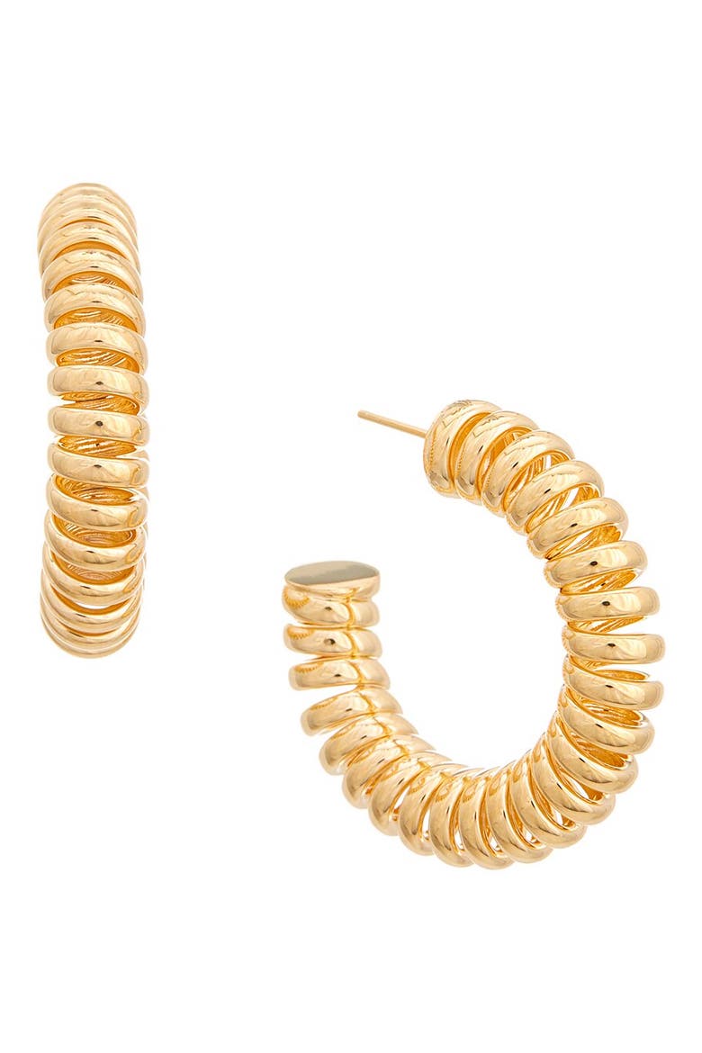Coiled Hoop Earrings, Main, color, GOLD