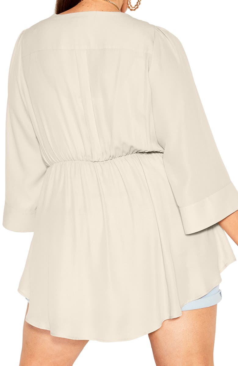 City Chic Shibara Vibes Asymmetric Faux Wrap Top, Alternate, color, 