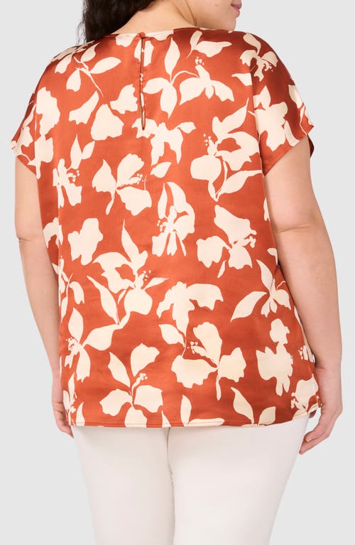 Halogenr Halogen(r) Printed Charmeuse Top In Baked Clay