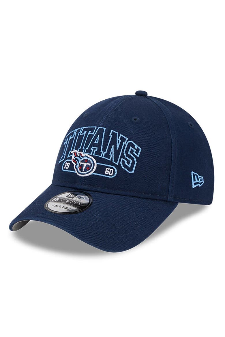 Men's New Era Navy Tennessee Titans Outline 9FORTY Snapback Hat, Main, color, Navy