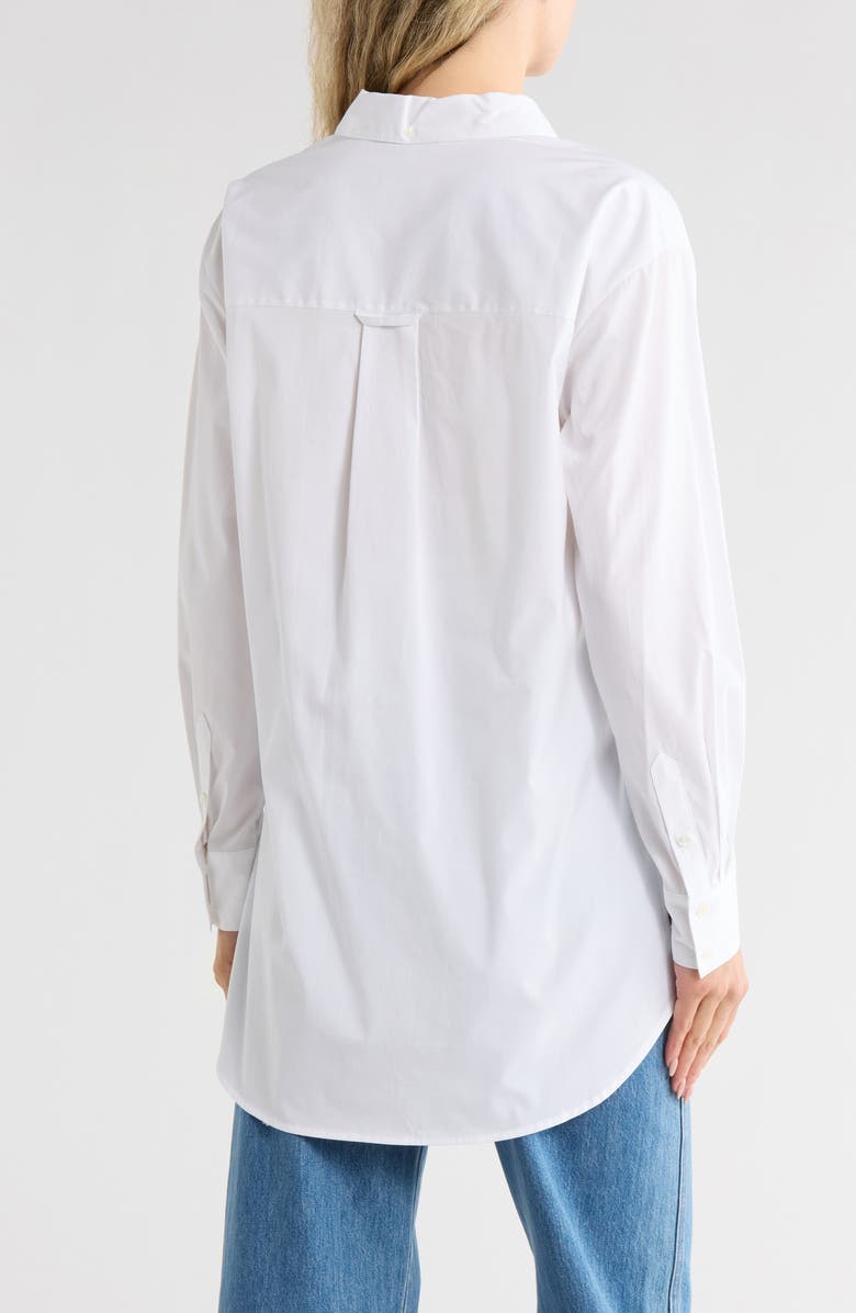 Veronica Beard Lloyd Crest Embroidered Button-Down Shirt, Alternate, color, White