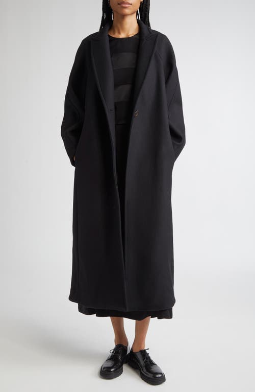 Partow Molly Long Wool Blend Coat In Black