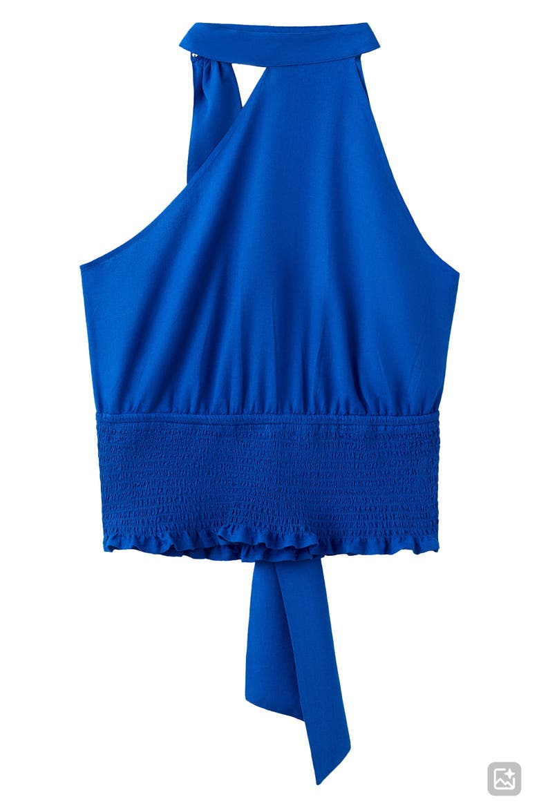 Asymmetric Halter Neck Crop Top, Alternate, color, VIBRANT BLUE