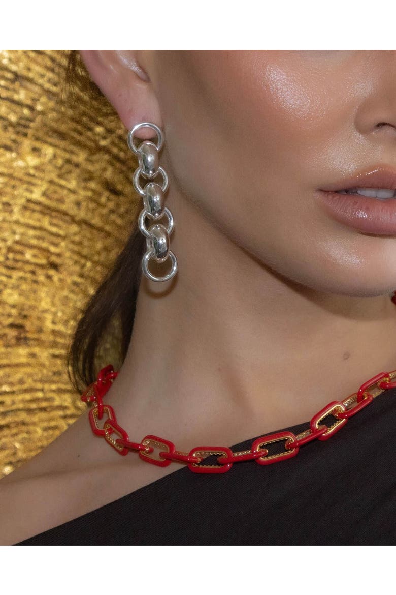 Lucien Earrings, Alternate, color, Silver