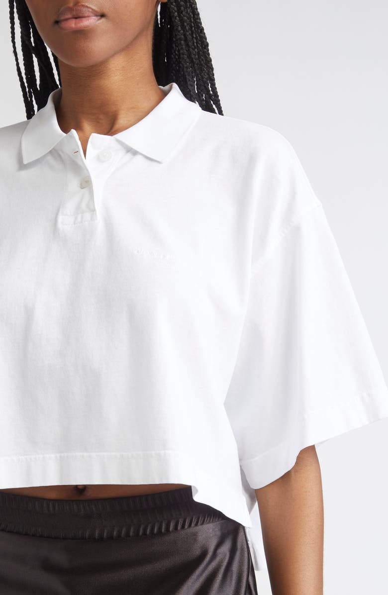 Alexander Wang Crop Polo, Alternate, color, Vintage White
